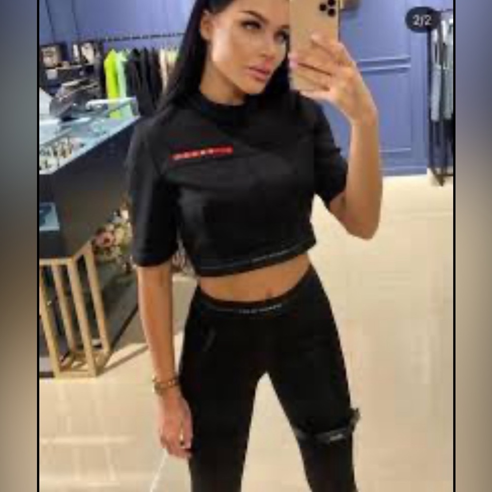 Prada Elegant Black Crop Top